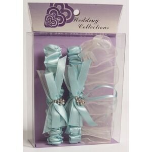 Vintage Wedding Bridal Blue Double Lace Garters B.B. World- New In Box